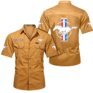 Legendary American Car Exclusive Logo Short Sleeved Shirt, Gift For Legendary American Car Enthusiasts CAR444 - Turmeric