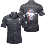 High-Horsepower Car Exclusive Logo Short Sleeved Shirt, Gift For High-Horsepower Car Enthusiasts CAR444 - Gray