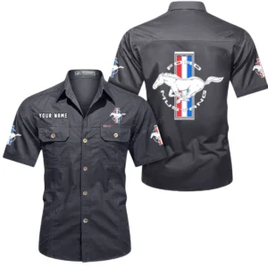 High-Horsepower Car Exclusive Logo Short Sleeved Shirt, Gift For High-Horsepower Car Enthusiasts CAR444 - Gray