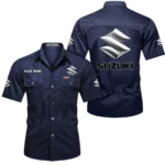 Motorcycle-Inspired Car Exclusive Logo Short Sleeved Shirt, Gift For Motorcycle-Inspired Car Lovers CAR444 - Dark Blue