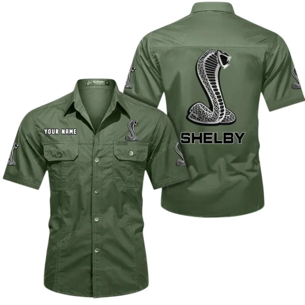 American Muscle Car Exclusive Logo Short Sleeved Shirt, Gift For American Muscle Car Enthusiasts CAR444 - Army Green
