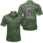 Sidecar Motorcycle Exclusive Logo Short Sleeved Shirt, Gift For Sidecar Motorcycle Lovers CAR444 - Army Green