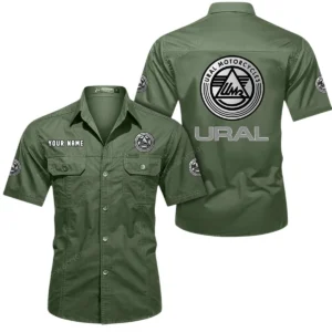 Sidecar Motorcycle Exclusive Logo Short Sleeved Shirt, Gift For Sidecar Motorcycle Lovers CAR444 - Army Green