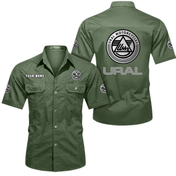 Sidecar Motorcycle Exclusive Logo Short Sleeved Shirt, Gift For Sidecar Motorcycle Lovers CAR444 - Army Green