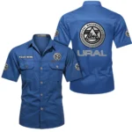 Adventure Motorcycle Exclusive Logo Short Sleeved Shirt, Gift For Adventure Motorcycle Lovers CAR444 - Cowboy Blue