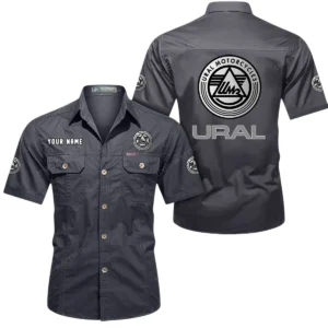Dual-Sport Ride Exclusive Logo Short Sleeved Shirt, Gift For Dual-Sport Ride Lovers CAR444 - Gray