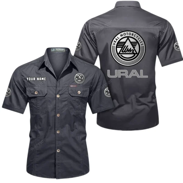 Dual-Sport Ride Exclusive Logo Short Sleeved Shirt, Gift For Dual-Sport Ride Lovers CAR444 - Gray