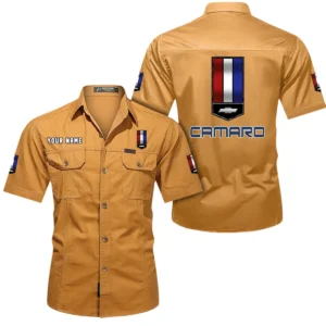 Classic Road Car Exclusive Logo Short Sleeved Shirt, Gift For Classic Road Car Enthusiasts CAR444 - Turmeric