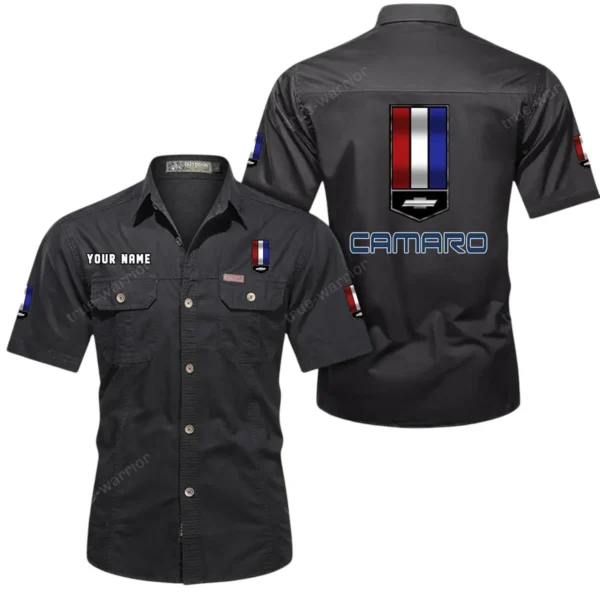 American Pony Car Exclusive Logo Short Sleeved Shirt, Gift For American Pony Car Enthusiasts CAR444 - Black