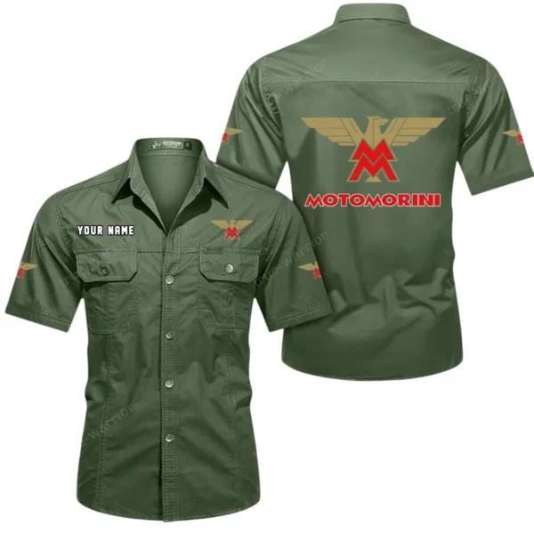 Italian Motorcycle Exclusive Logo Short Sleeved Shirt, Gift For Italian Motorcycle Enthusiasts CAR444 - Army Green