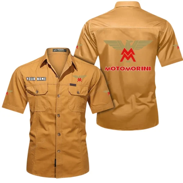 Modern Motorbike Exclusive Logo Short Sleeved Shirt, Gift For Modern Motorbike Lovers CAR444 - Turmeric