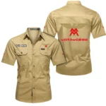 Classic Ride Exclusive Logo Short Sleeved Shirt, Gift For Classic Ride Enthusiasts CAR444 - Khaki