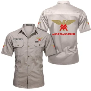 Street Motorcycle Exclusive Logo Short Sleeved Shirt, Gift For Street Motorcycle Enthusiasts CAR444 - Beige