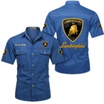 Italian Speed Machine Exclusive Logo Short Sleeved Shirt, Gift For Italian Speed Machine Lovers CAR444 - Cowboy Blue