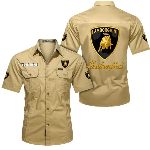 Extreme Power Vehicle Exclusive Logo Short Sleeved Shirt, Gift For Extreme Power Vehicle Lovers CAR444 - Khaki