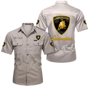 Iconic Supercar Ride Exclusive Logo Short Sleeved Shirt, Gift For Iconic Supercar Ride Lovers CAR444 - Beige