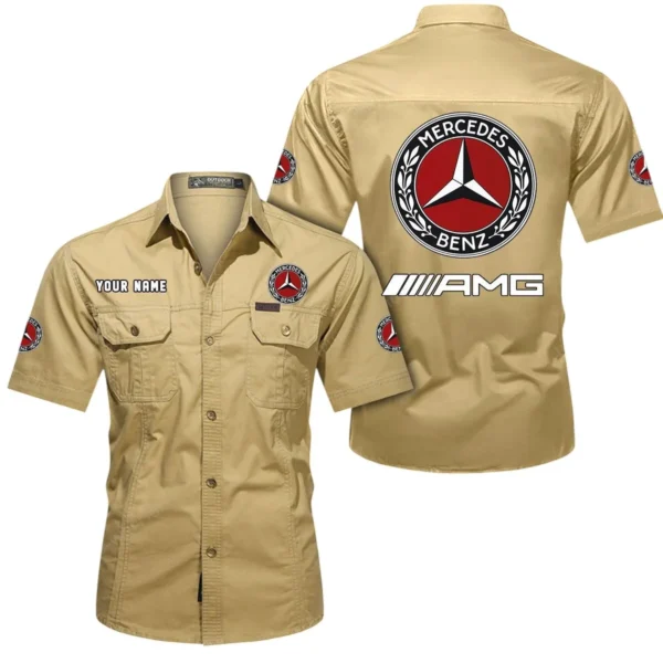 Compact Roadster Exclusive Logo Short Sleeved Shirt, Gift For Compact Roadster Enthusiasts CAR444 - Khaki
