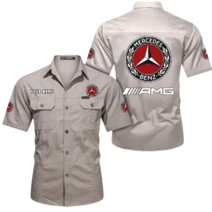 Retro Coupe Exclusive Logo Short Sleeved Shirt, Gift For Retro Coupe Enthusiasts CAR444 - Beige