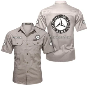 Luxury Touring Car Exclusive Logo Short Sleeved Shirt, Gift For Luxury Touring Car Enthusiasts CAR444 - Beige