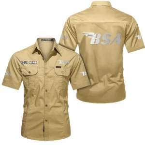 Collectible Bike Exclusive Logo Short Sleeved Shirt, Gift For Collectible Bike Enthusiasts CAR444 - Khaki