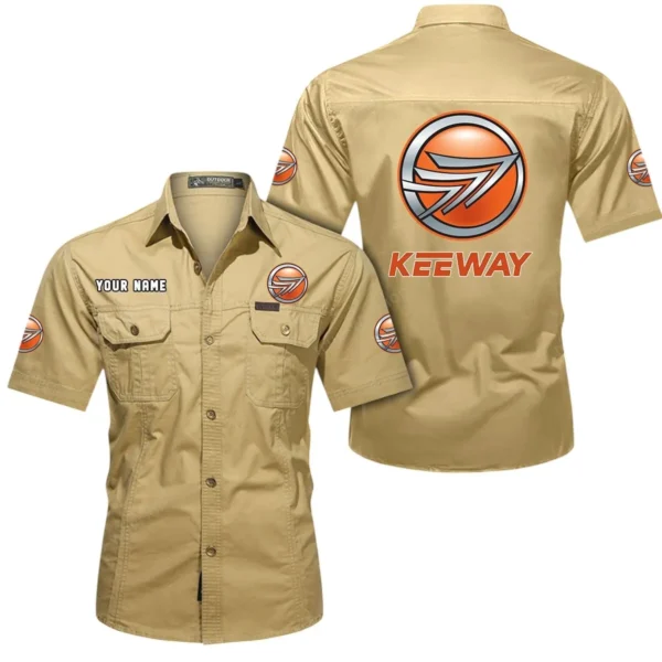 Rider-Friendly Bike Exclusive Logo Short Sleeved Shirt, Gift For Rider-Friendly Bike Lovers CAR444 - Khaki