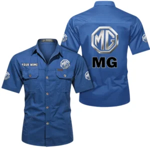 Iconic British Ride Exclusive Logo Short Sleeved Shirt, Gift For Iconic British Ride Lovers CAR444 - Cowboy Blue