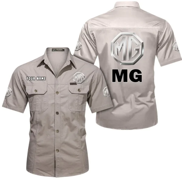 Retro Coupe Exclusive Logo Short Sleeved Shirt, Gift For Retro Coupe Enthusiasts CAR444 - Beige