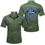 American Car Exclusive Logo Short Sleeved Shirt, Gift For American Car Enthusiasts CAR444 - Army Green