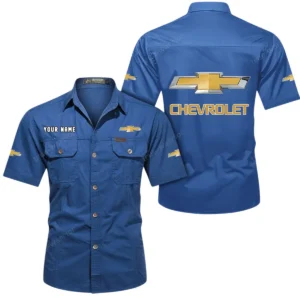 Classic American Vehicle Exclusive Logo Short Sleeved Shirt, Gift For Classic American Vehicle Enthusiasts CAR444 - Cowboy Blue