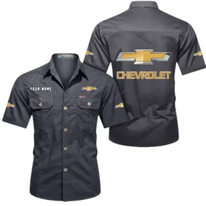 Detroit Vehicle Exclusive Logo Short Sleeved Shirt, Gift For Detroit Vehicle Enthusiasts CAR444 - Gray
