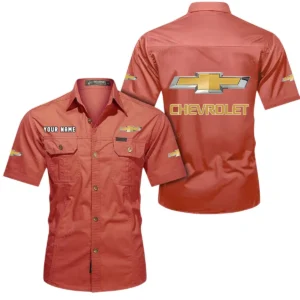 US Automotive Brand Exclusive Logo Short Sleeved Shirt, Gift For US Automotive Brand Enthusiasts CAR444 - Red