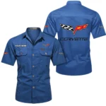 Race-Inspired Car Exclusive Logo Short Sleeved Shirt, Gift For Race-Inspired Car Lovers CAR444 - Cowboy Blue