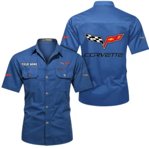 Race-Inspired Car Exclusive Logo Short Sleeved Shirt, Gift For Race-Inspired Car Lovers CAR444 - Cowboy Blue