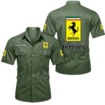 Exotic Sports Car Exclusive Logo Short Sleeved Shirt, Gift For Exotic Sports Car Enthusiasts CAR444 - Army Green