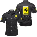 Italian Supercar Exclusive Logo Short Sleeved Shirt, Gift For Italian Supercar Enthusiasts CAR444 - Black