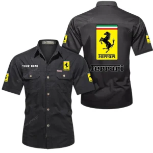 Italian Supercar Exclusive Logo Short Sleeved Shirt, Gift For Italian Supercar Enthusiasts CAR444 - Black