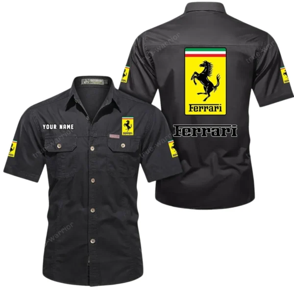 Italian Supercar Exclusive Logo Short Sleeved Shirt, Gift For Italian Supercar Enthusiasts CAR444 - Black