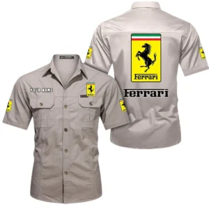 Racing-Inspired Coupe Exclusive Logo Short Sleeved Shirt, Gift For Racing-Inspired Coupe Enthusiasts CAR444 - Beige