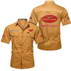 Track Motorcycle Exclusive Logo Short Sleeved Shirt, Gift For Track Motorcycle Enthusiasts CAR444 - Turmeric