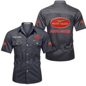 Italian Motorcycle Exclusive Logo Short Sleeved Shirt, Gift For Italian Motorcycle Enthusiasts CAR444 - Gray