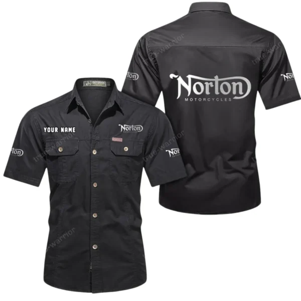 Two-Wheeler Exclusive Logo Short Sleeved Shirt, Gift For Two-Wheeler Enthusiasts CAR444 - Black
