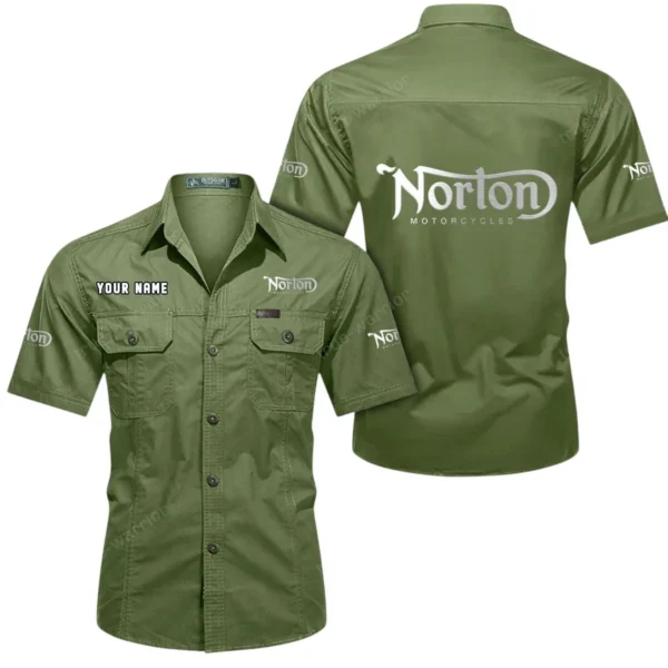 Classic British Motorcycle Exclusive Logo Short Sleeved Shirt, Gift For Classic British Motorcycle Enthusiasts CAR444 - Fruit Green