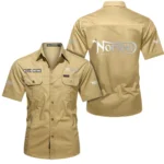 Retro Street Bike Exclusive Logo Short Sleeved Shirt, Gift For Retro Street Bike Enthusiasts CAR444 - Khaki
