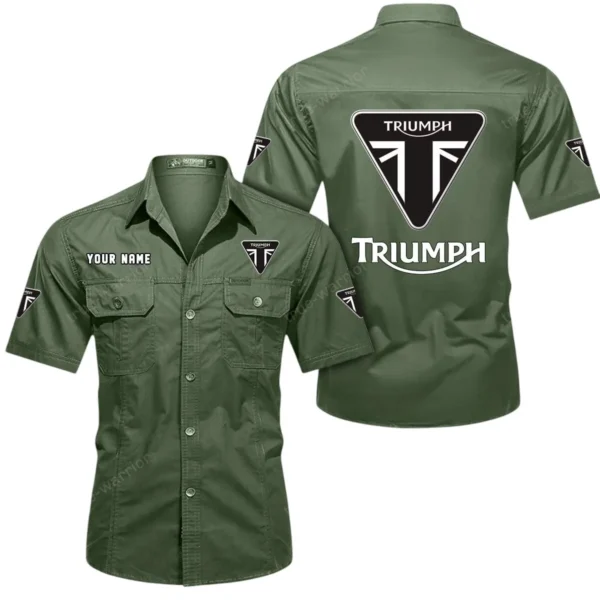 Custom Road Bike Exclusive Logo Short Sleeved Shirt, Gift For Custom Road Bike Enthusiasts CAR444 - Army Green