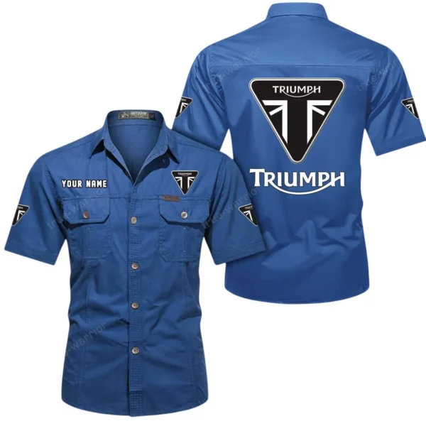 Lightweight Motorbike Exclusive Logo Short Sleeved Shirt, Gift For Lightweight Motorbike Enthusiasts CAR444 - Cowboy Blue