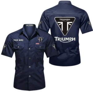 Timeless Motorcycle Exclusive Logo Short Sleeved Shirt, Gift For Timeless Motorcycle Enthusiasts CAR444 - Dark Blue