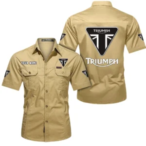Retro Racer  Exclusive Logo Short Sleeved Shirt, Gift For Retro Racer  Lovers CAR444 - Khaki