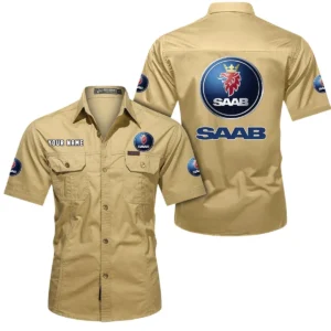 Compact Sedan Exclusive Logo Short Sleeved Shirt, Gift For Compact Sedan Lovers CAR444 - Khaki