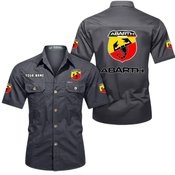 Street Racing Style Exclusive Logo Short Sleeved Shirt, Gift For Street Racing Style Lovers CAR444 - Gray