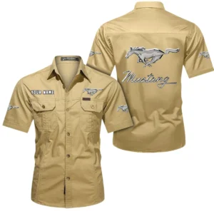 Drag Strip Car Exclusive Logo Short Sleeved Shirt, Gift For Drag Strip Car Lovers CAR444 - Khaki